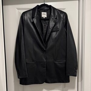 Zara Women’s Black Faux Leather Jacket